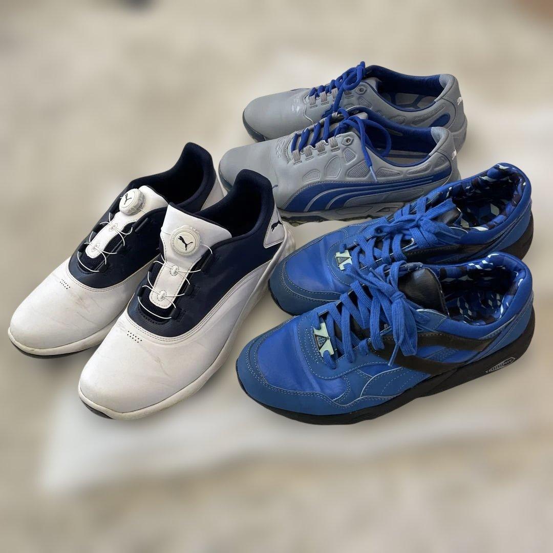 PUMA ゴルフシューズセット ホワイト/ネイビー/グレー PUMA（プーマ） メンズ ゴルフシューズ スパイクレス PUMA GOLF プロ