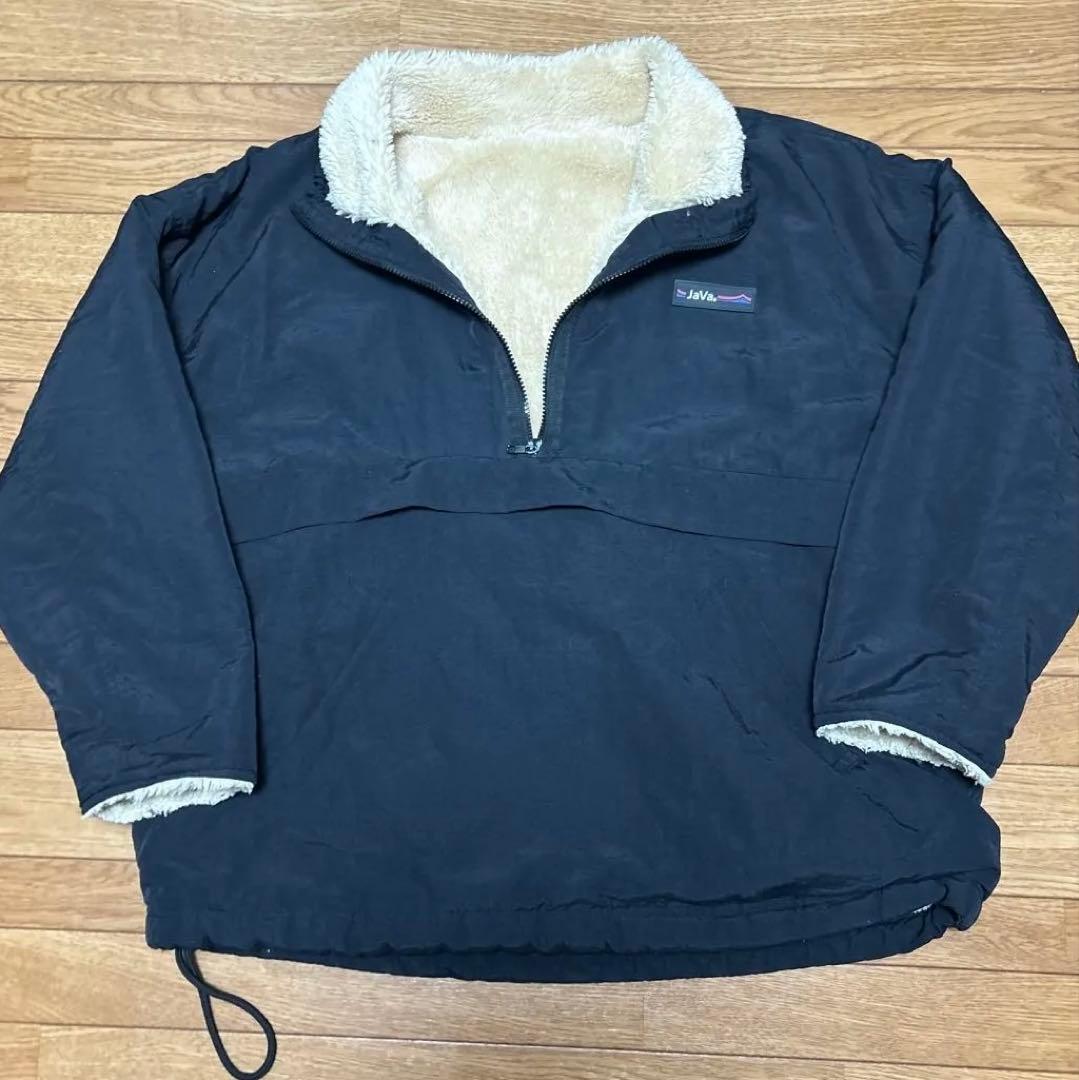 ブラック ナイロンジャケット ハーフジップドローコード付き - メルカリ