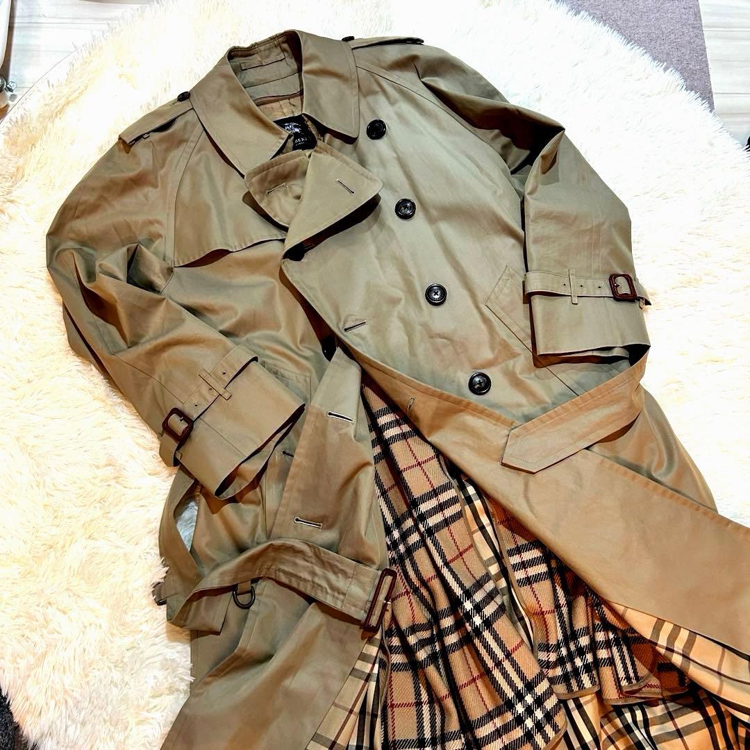 希少美品✨ バーバリー トレンチコート ダブルブレスト ライナー ユニセックス BURBERRY】HONEYWELL LONG ダブルブレストトレンチコート (Burberry