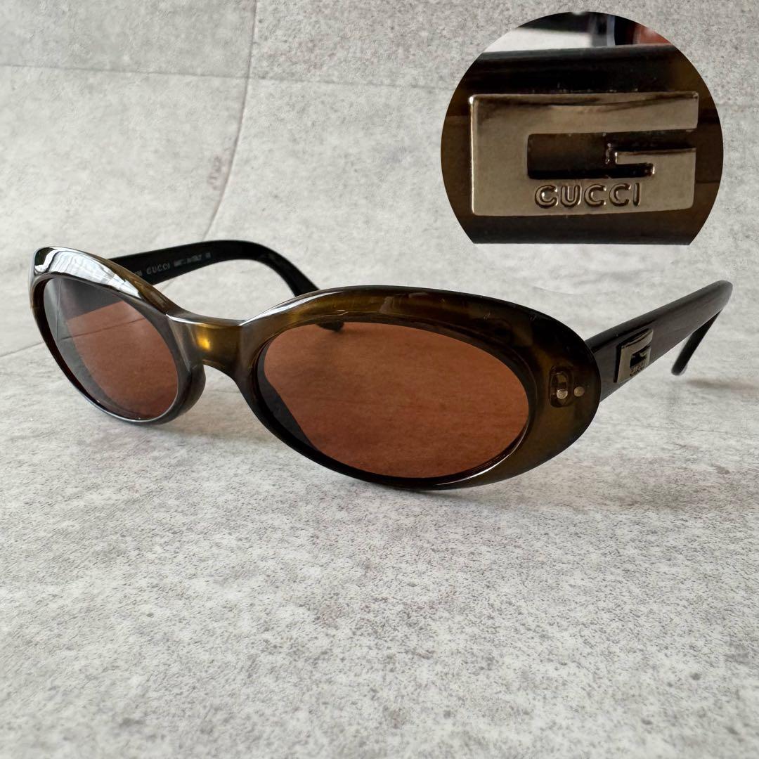 GUCCI グッチ サングラス ロゴ ブラウン オーバル GG2413 - メルカリ