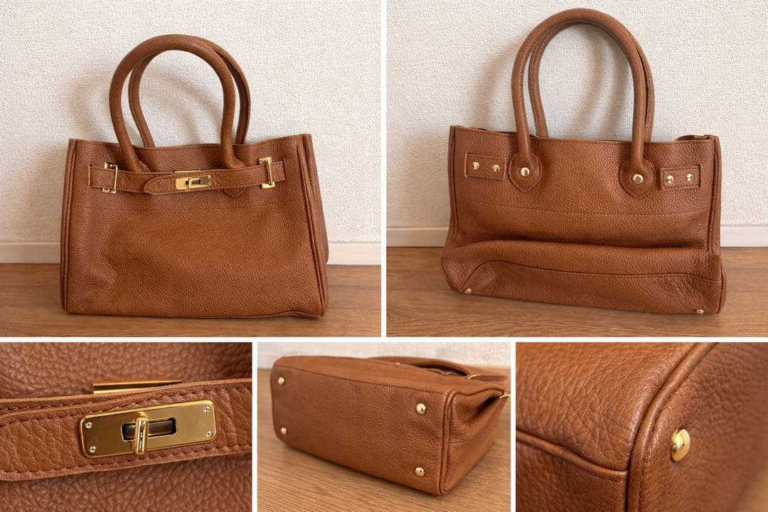 【美品】シータパランティカ レザートート キャメル ゴールド金具 本革 美品】シータパランティカ レザートート キャメル ゴールド金具 本革