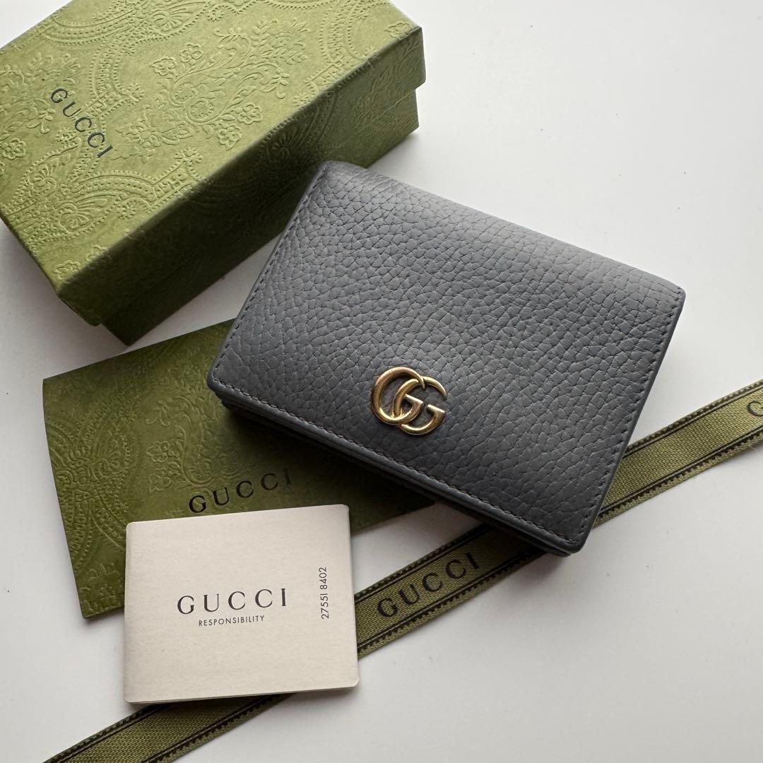 【極上美品】 215 GUCCI グッチ マーモント 2つ折り 財布 コンパクト GUCCI - 【極上美品】 215 GUCCI グッチ マーモント 2つ折り 財布