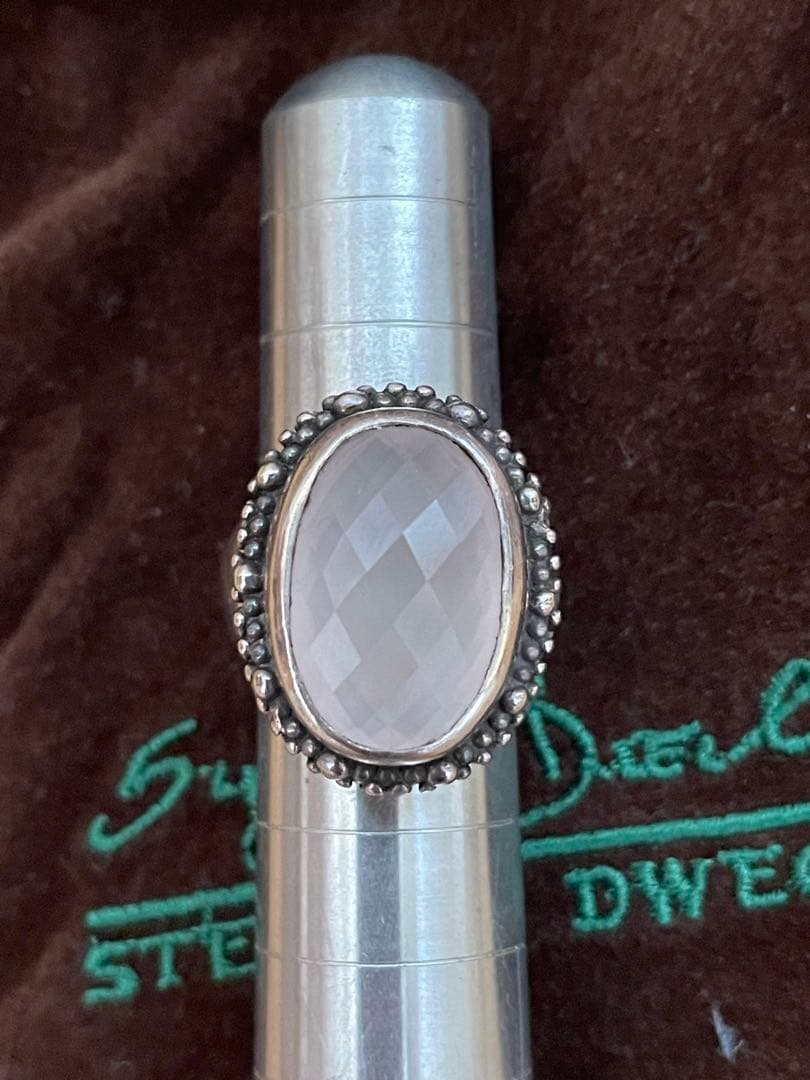 STEPHEN DWECK ローズクォーツ　シルバー　リング　9号　デュエック Rockrageous Natural Quartz Mother of Pearl and Pearl Ring in