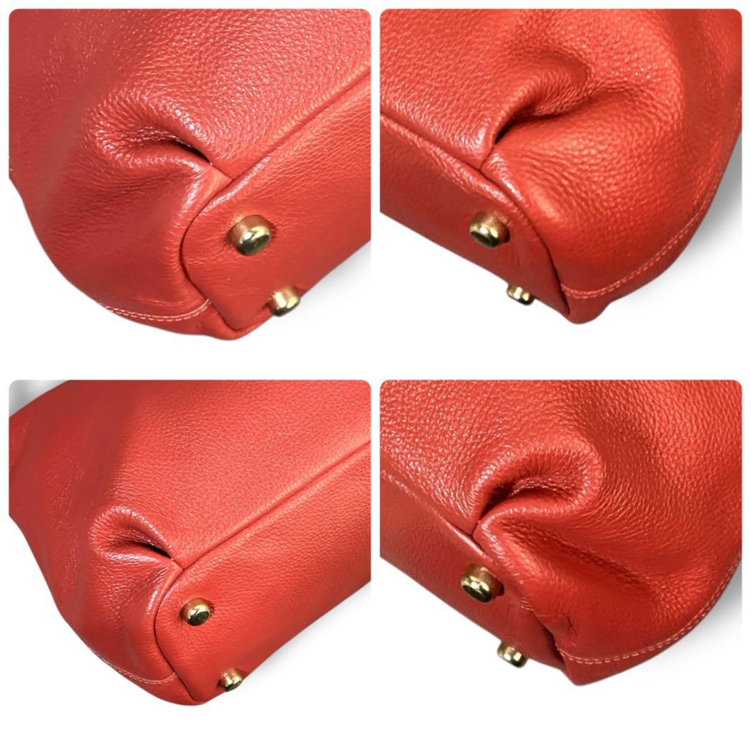 コーチ 良品 2way 斜め掛け可 馬車金具 シボレザー ハンドバッグ