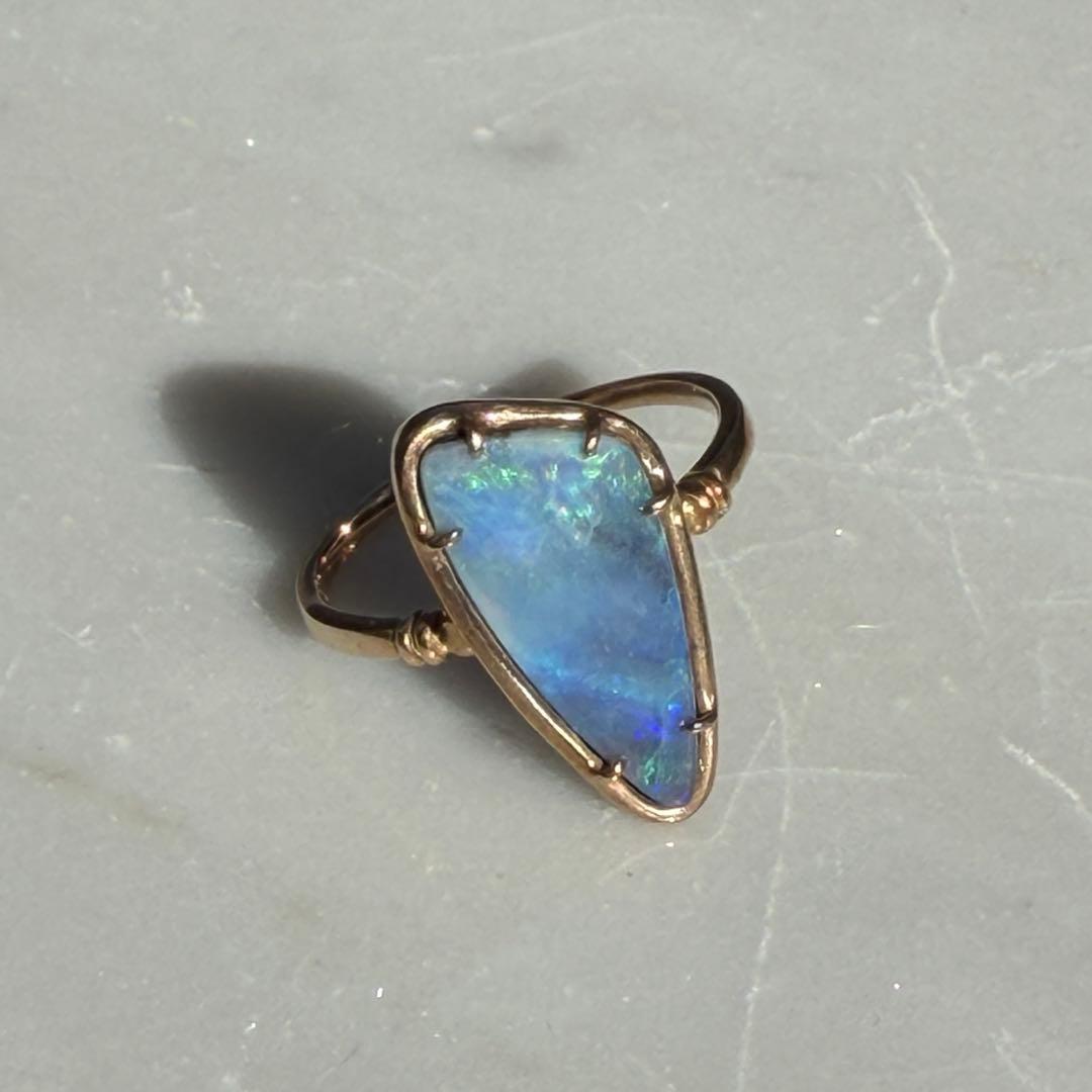 最終価格　tatsuo nagahata ボルダーオパール　リング　K10