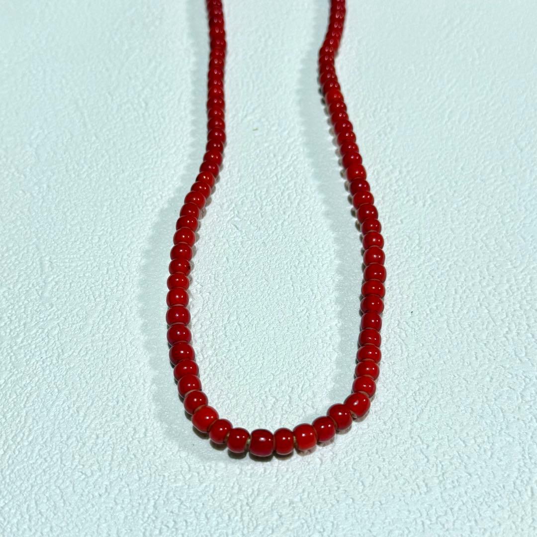 濃赤 ホワイトハーツビーズ 赤ビーズ一連 6.5mm ゴローズ - メルカリ