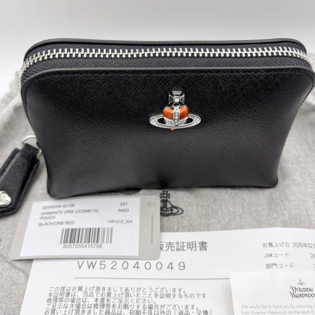 新品 ヴィヴィアンウエストウッド ディアマンテ コスメポーチ 本革