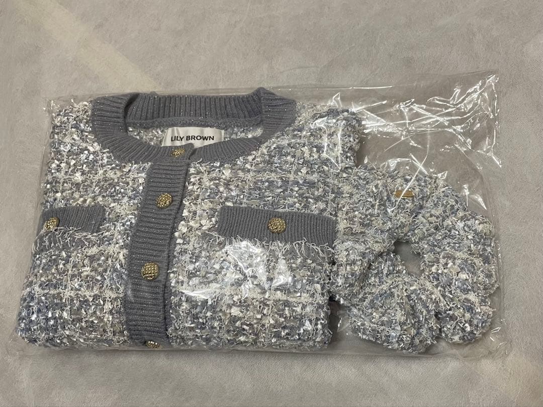 LILY BROWN 2026福袋 ツイードカーディガン シュシュセット - メルカリ