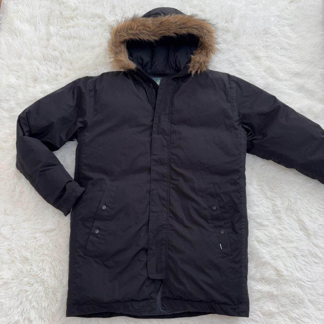 90's old STUSSY フードダウンジャケット フード口フェイクファー付