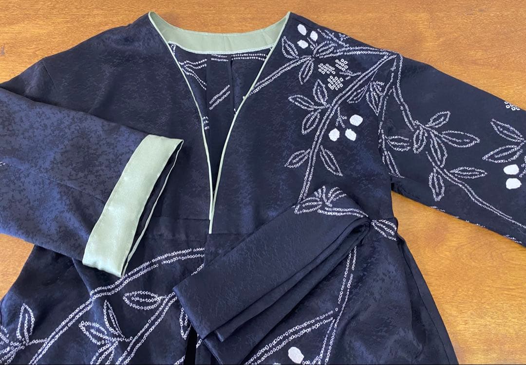 3257 着物 リメイク 羽織ワンピース型