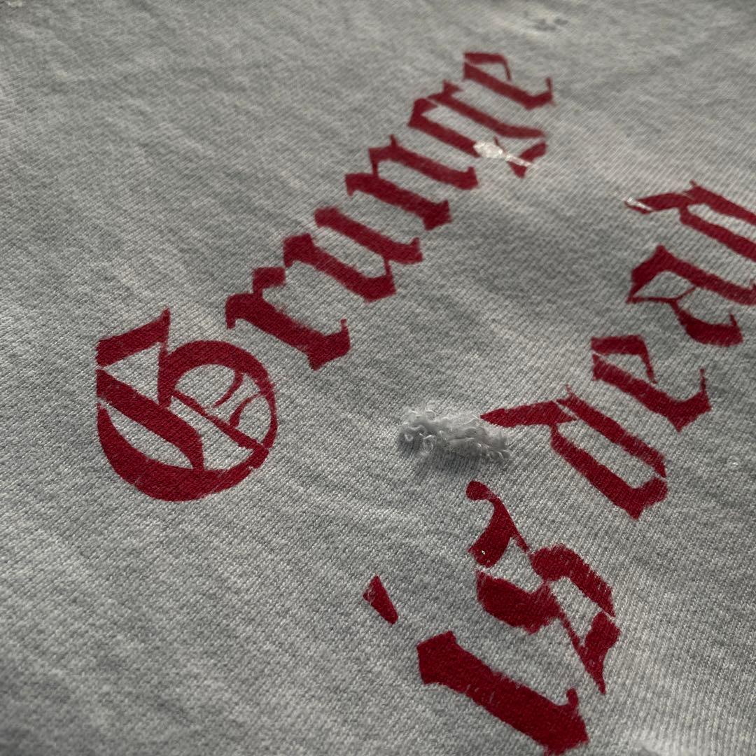 90's grunge is dead“ペイント“杢”XL“boro sweat