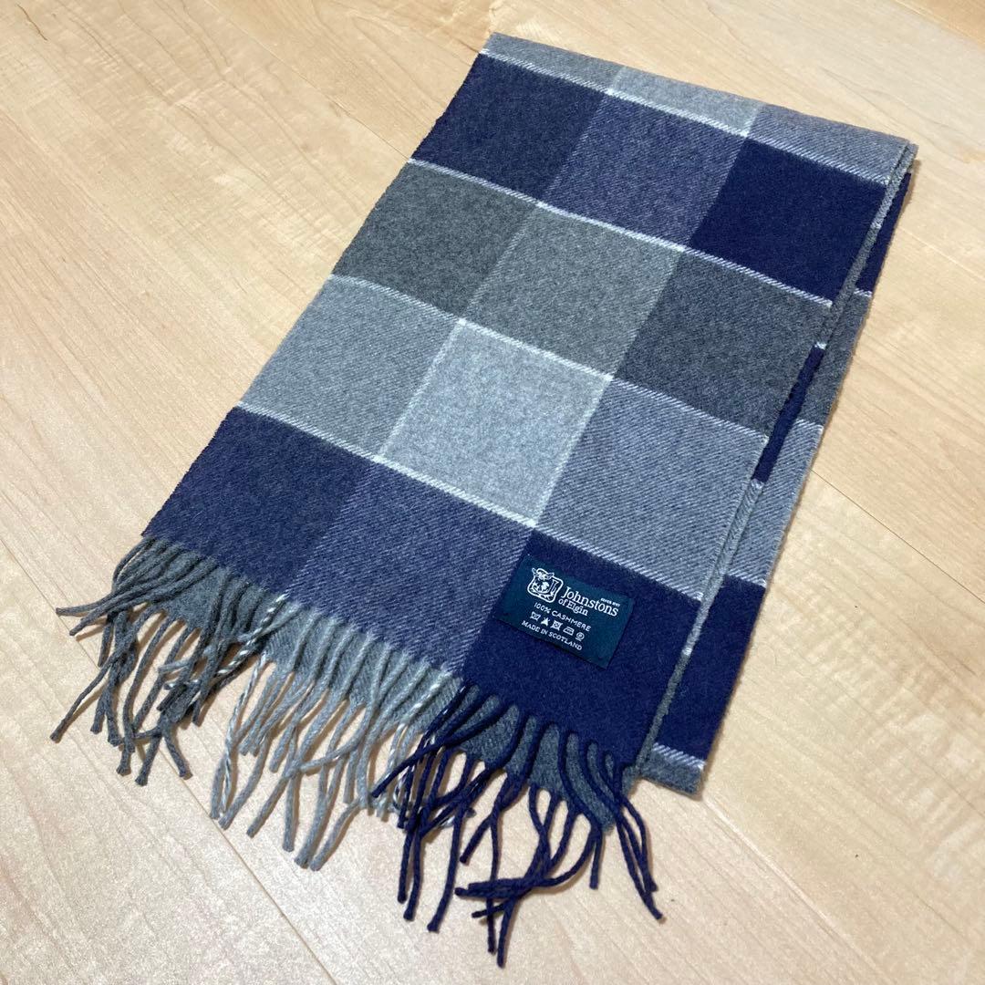 Johnstons of Elgin カシミヤ100% マフラー チェック - メルカリ