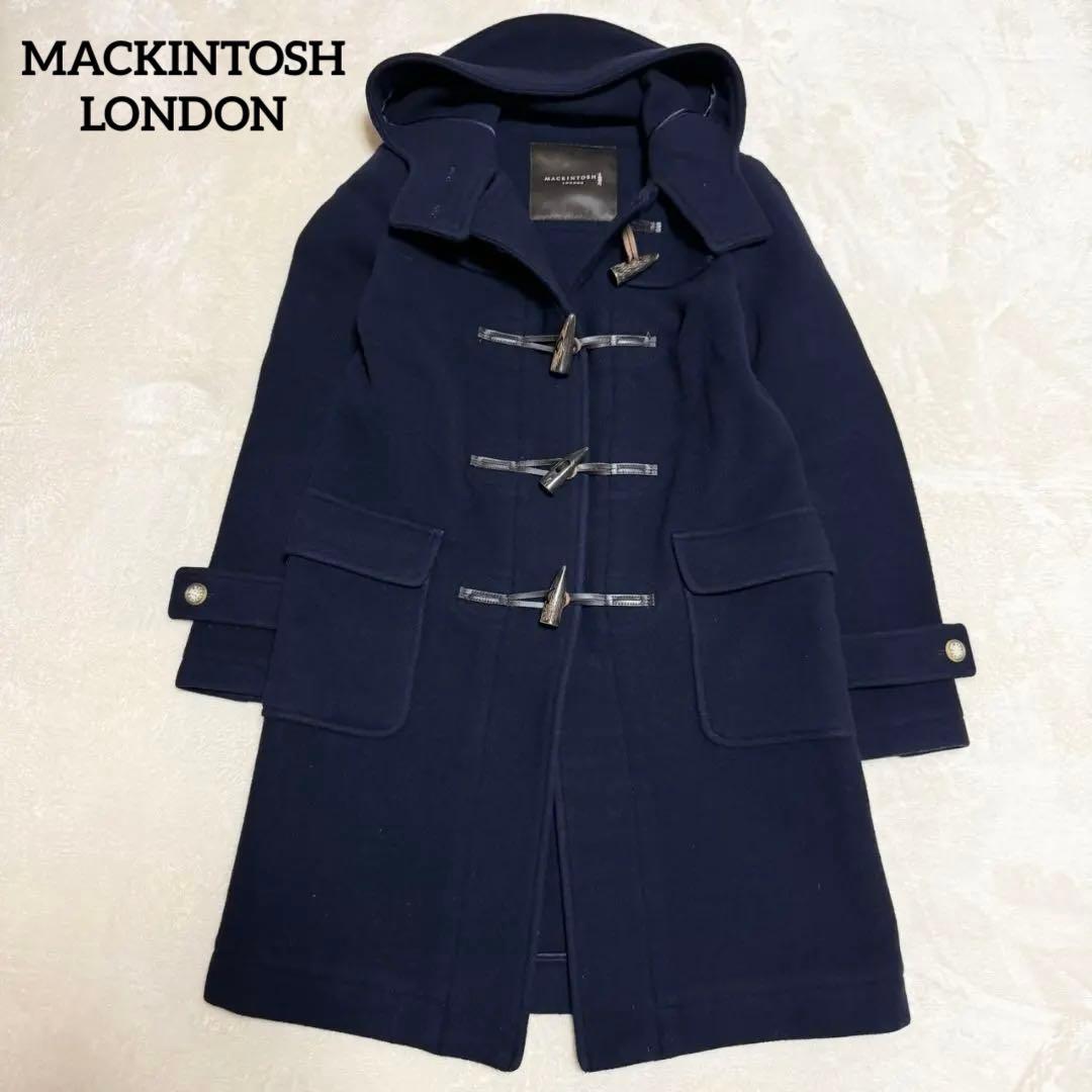 美品 マッキントッシュロンドン ダッフルコート ロング 紺 トグル マッキントッシュ ロンドン MACKINTOSH LONDON 【LERWICK/ラーウィック