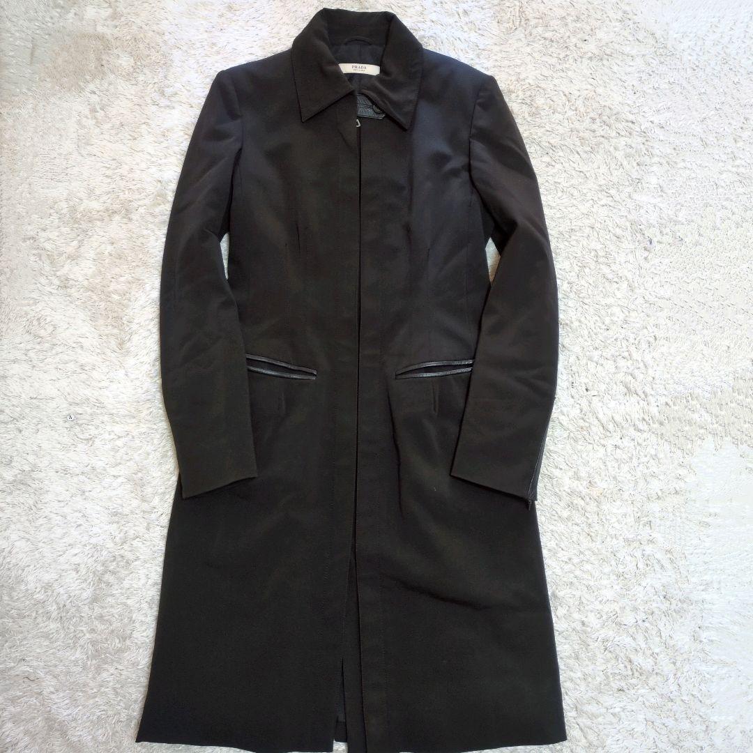 PRADA　プラダ　ロングコート　ステンカラーコート　ブラック　42 楽天市場】プラダ ステンカラーコートの通販