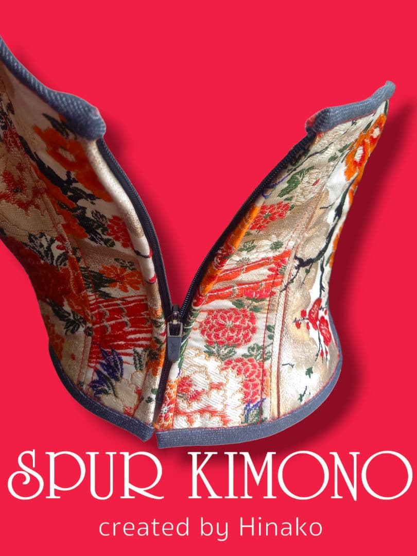 着物リメイクコルセットビスチェ 和風 和柄 着物帯 - メルカリ