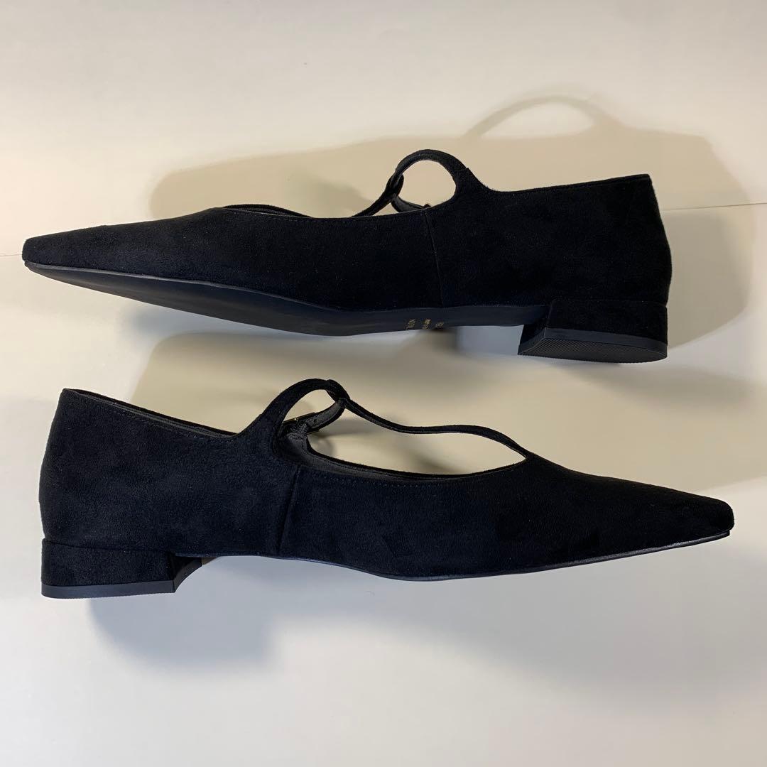 LE TALON ブラック フラットシューズ 25.5cm