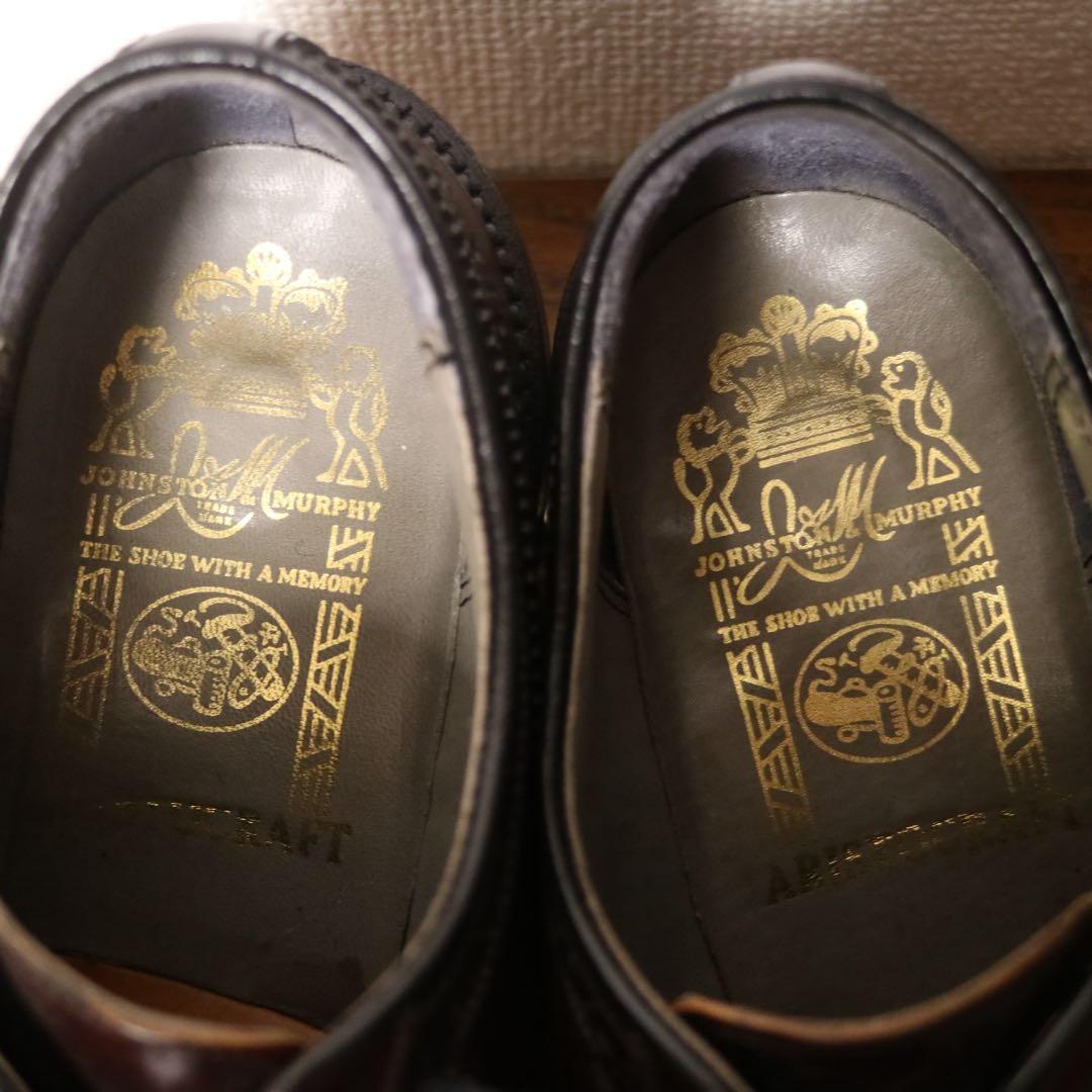 超美品】 コードバン ジョンストンマーフィー 24.5 日本製 チヨダ 革靴