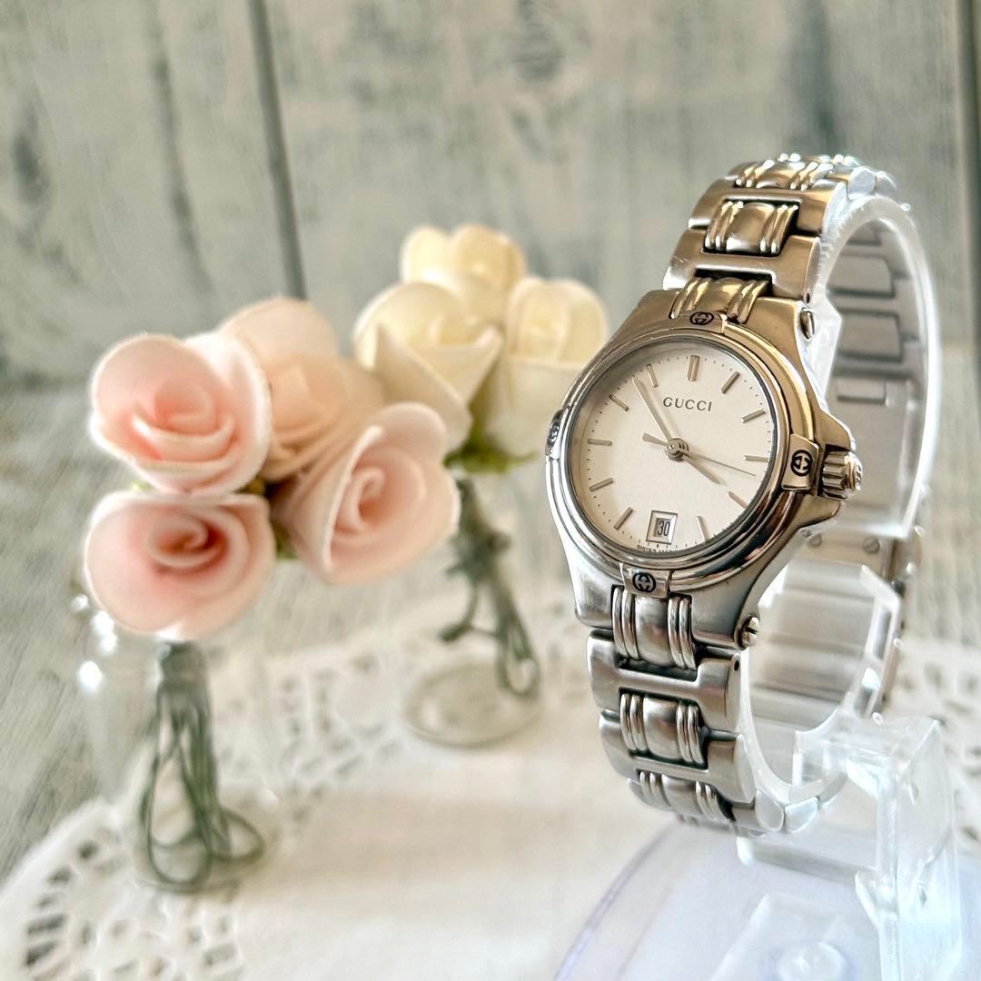 電池交換済】グッチ GUCCI 腕時計 9040L レディース シルバー - メルカリ