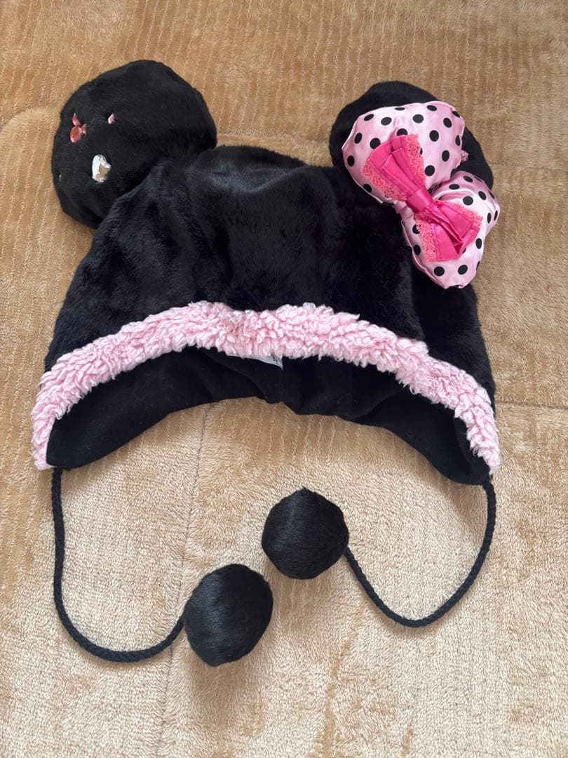 ディズニー ミニー ファンキャップ ブラック ピンク ディズニー