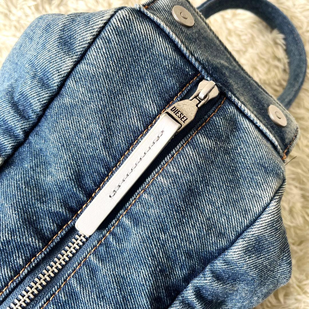 ディーゼル デニム 2way ショルダーバッグ インディゴ ロゴ金具 近年