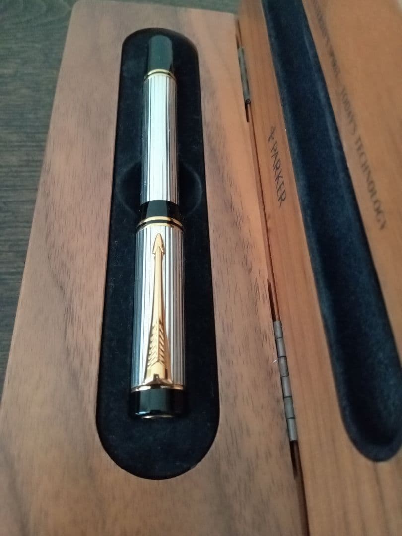 パーカー 万年筆 デュオフォールド スターリングシルバー ペン先 18金