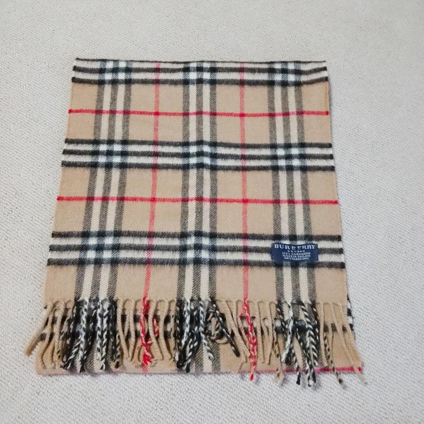 バーバリー カシミヤ100% マフラー ノバチェック イングランド製