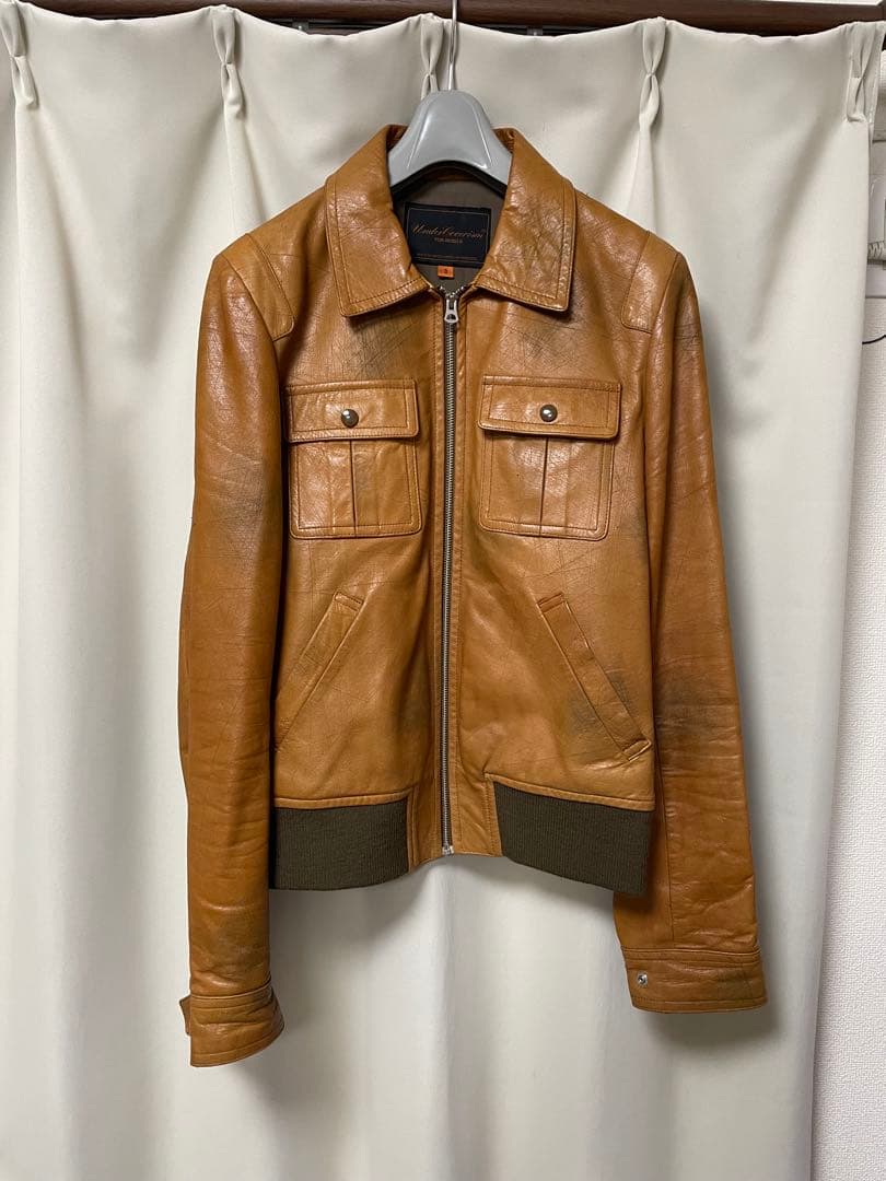 Undercorverism スクラッチ加工シングルライダース 革ジャン 襟付きシングル レザージャケット｜カドヤ公式オンライン