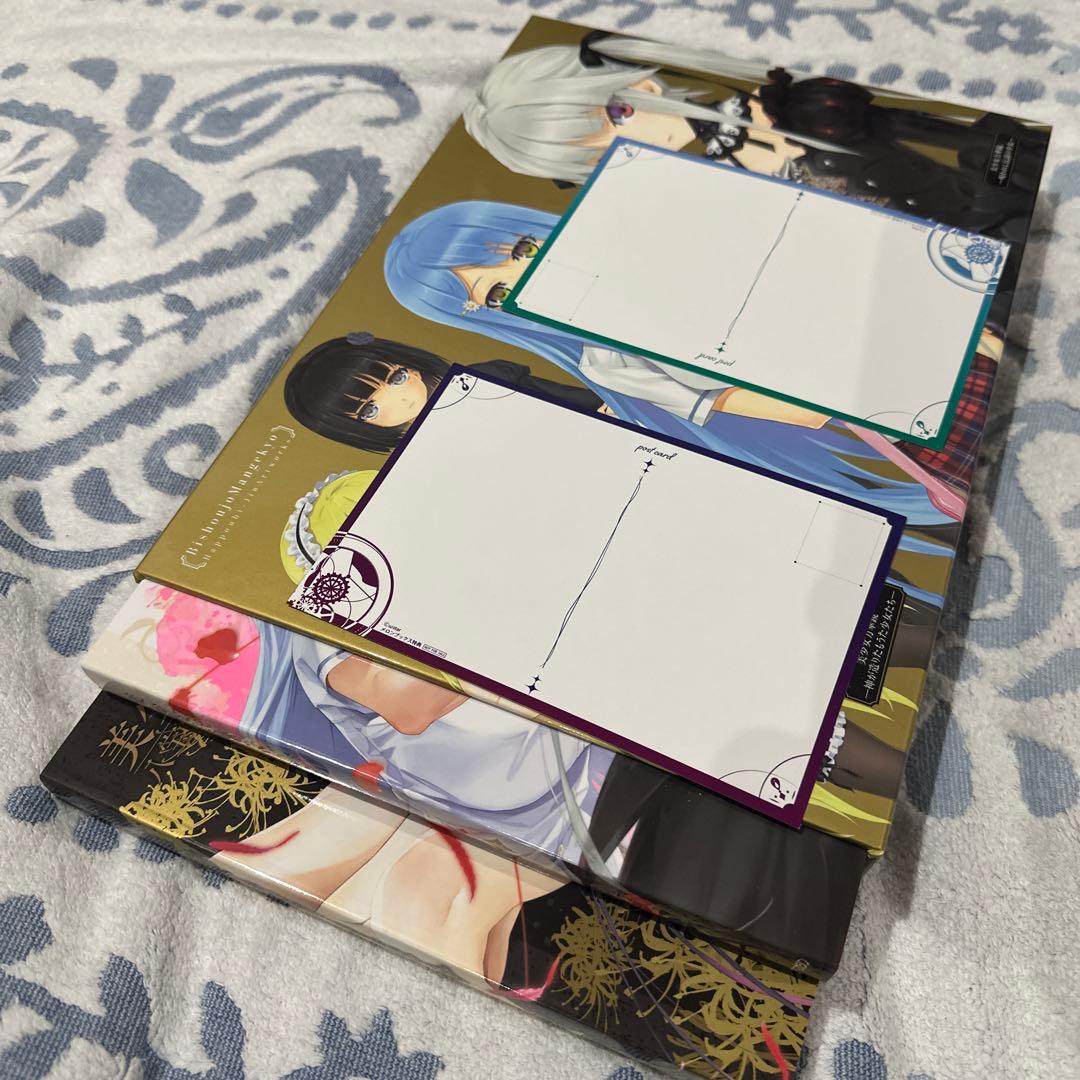 美少女万華鏡 八宝備仁アートワークス 上下巻　収納ボックス付　ポストカード2枚