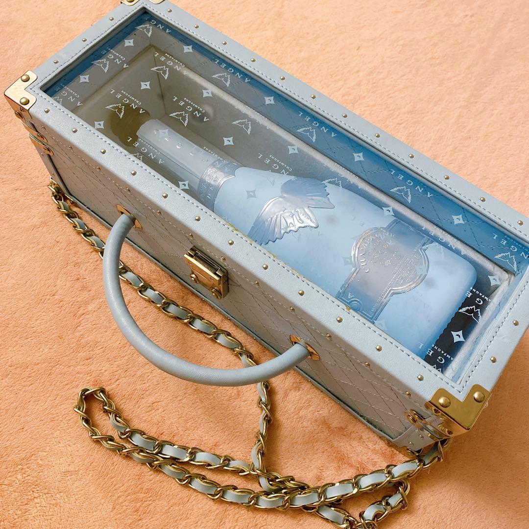 エンジェルシャンパンドゥミセック 可愛い ケース ブルー 水色 鍵付き