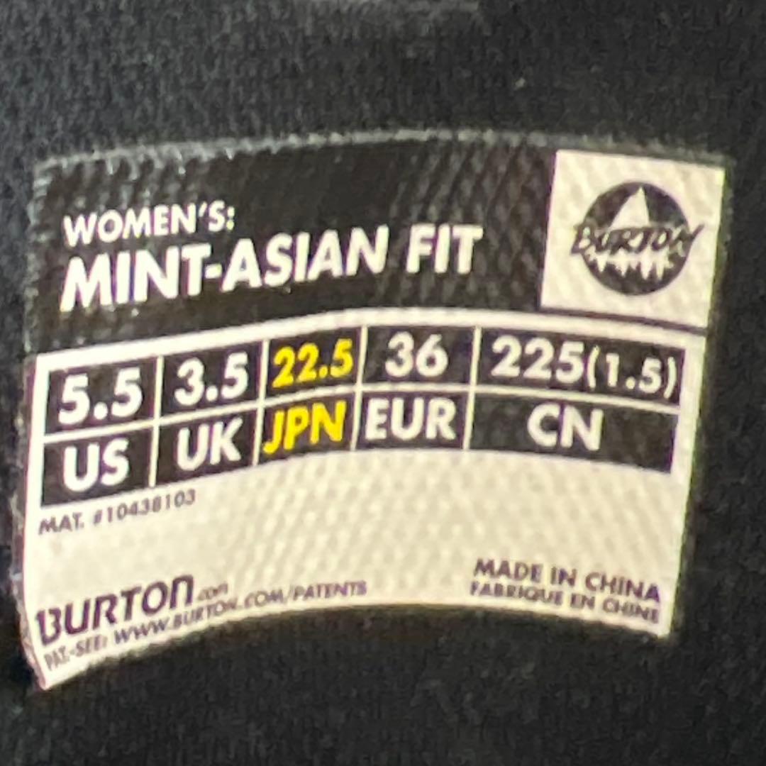 【美品_即日発送】BURTON スノボMINT-ASIAN FIT 22.5cm