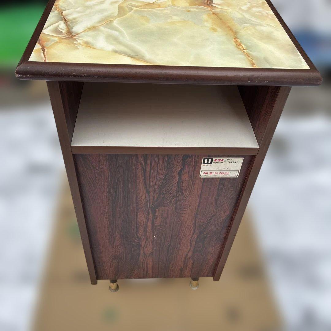 レトロ】ヒカリ工芸 電話台 テレフォンスタンド 大理石調天板