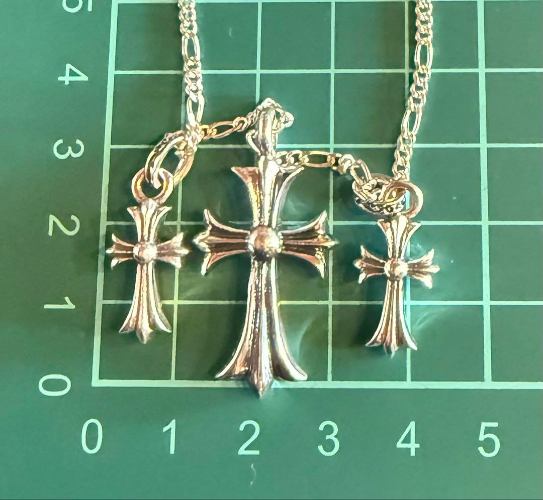 シルバー925クロスモチーフ フィガロネックレス 60cm 19.6g