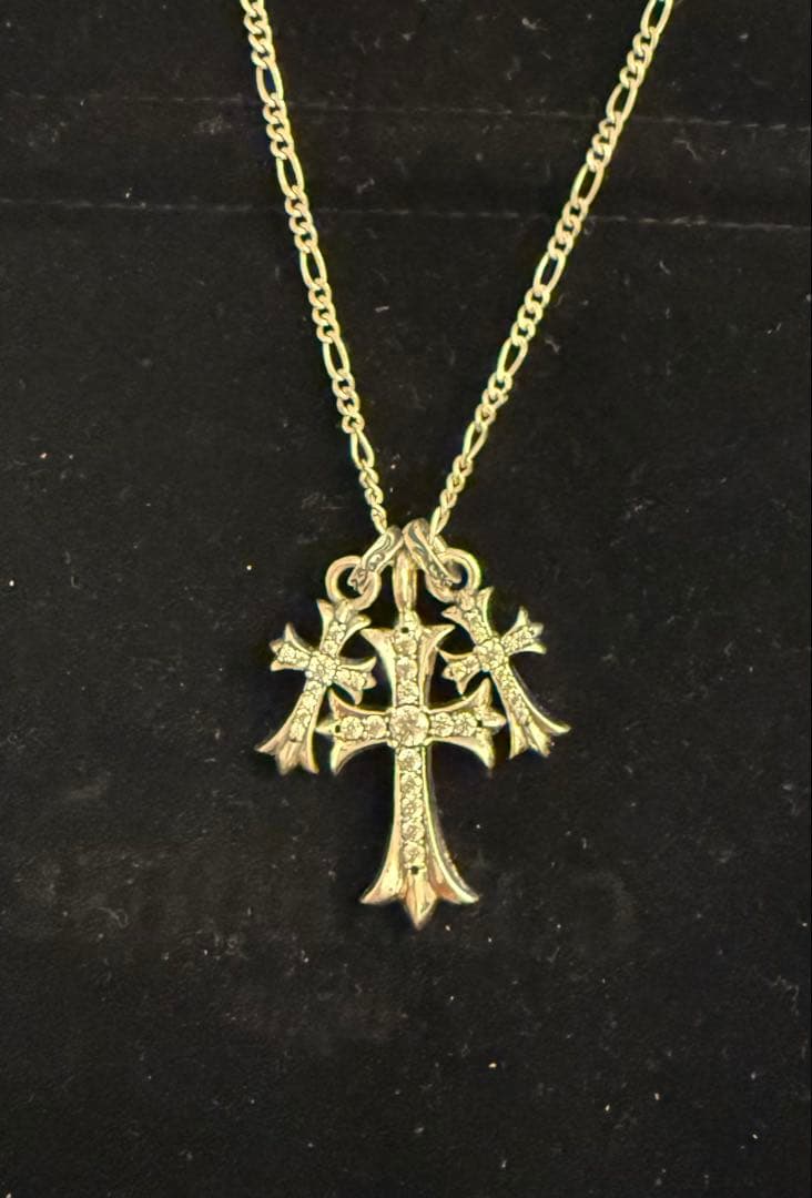 シルバー925クロスモチーフ フィガロネックレス 60cm 19.6g