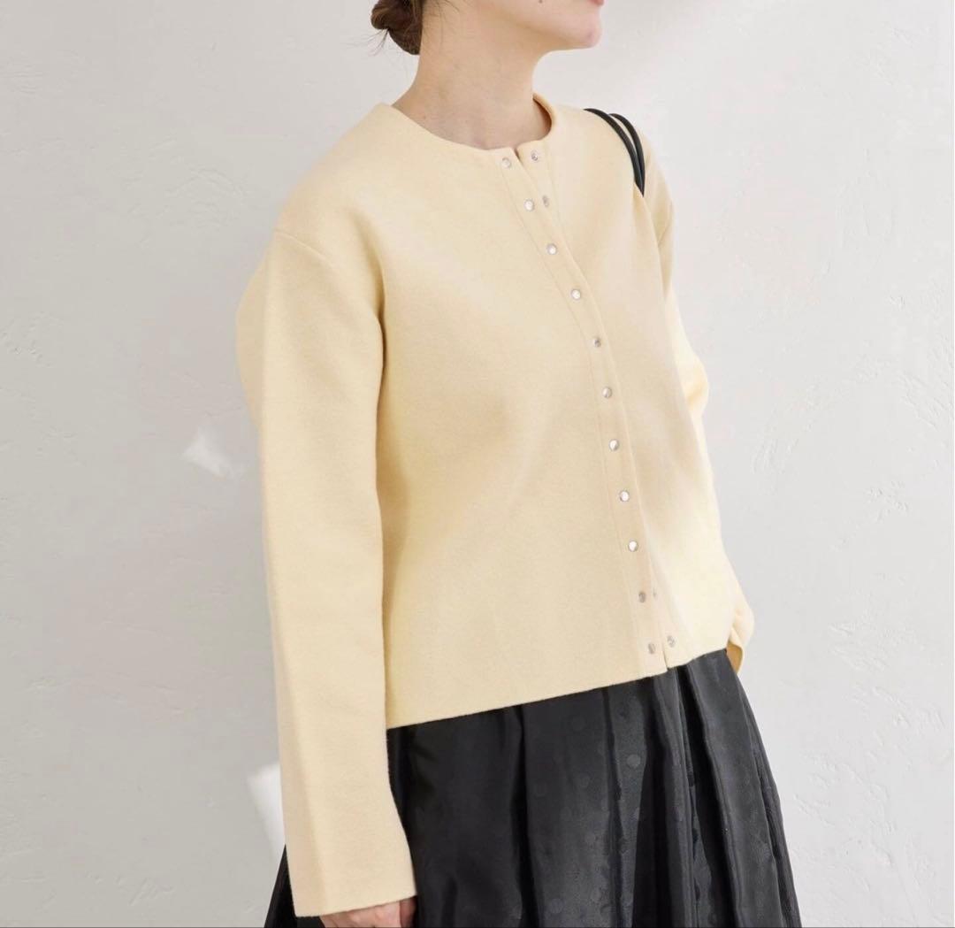 IENA ダブルフェイススナップカーディガン イエナ IENA 《追加》ダブルフェイススナップカーディガン （レッド