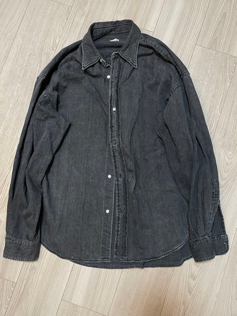 H BEAUTY&YOUTH ダメージ加工デニムシャツ M