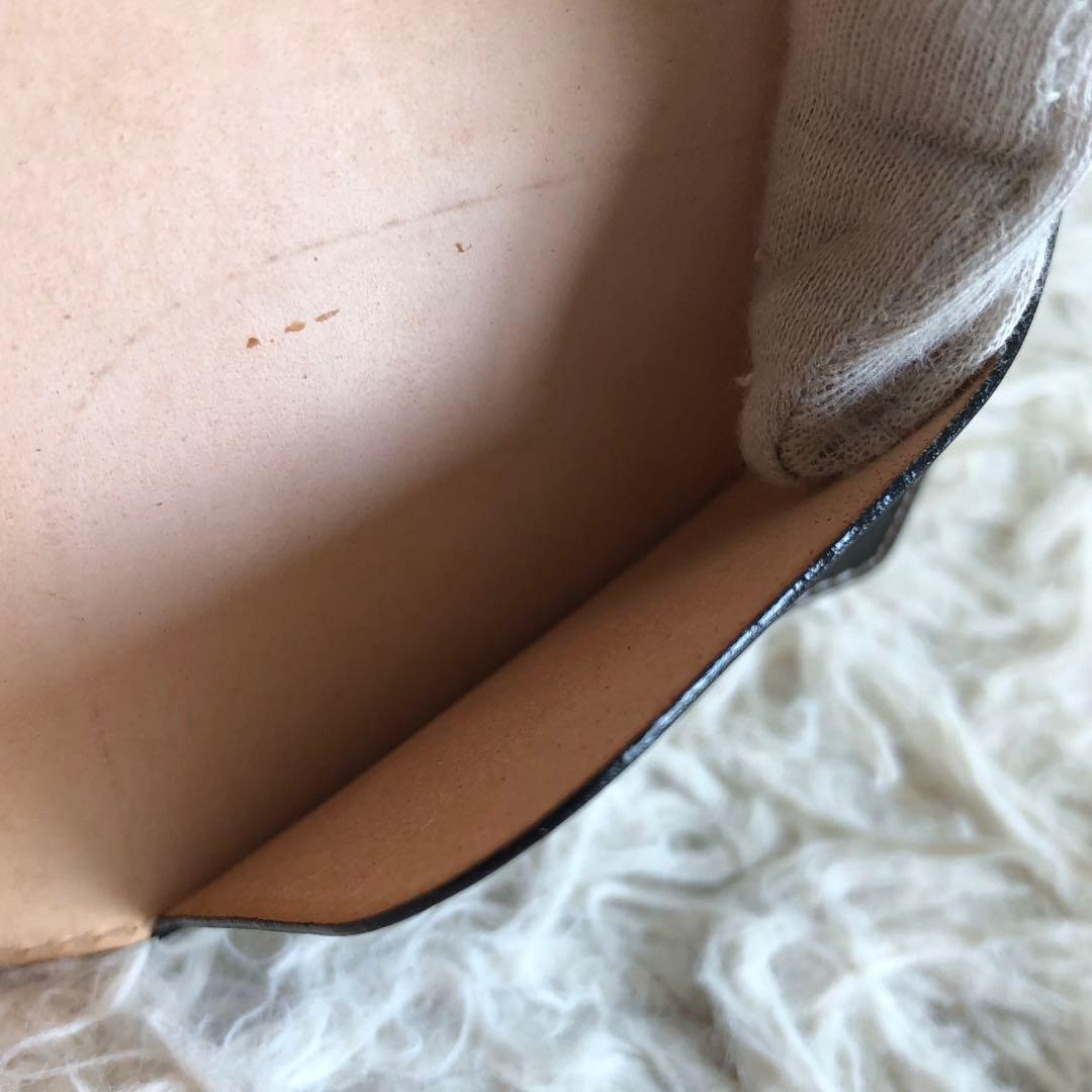 極美品 コードバン】マネークリップ 黒 財布 本革 光沢 ゴールド金具