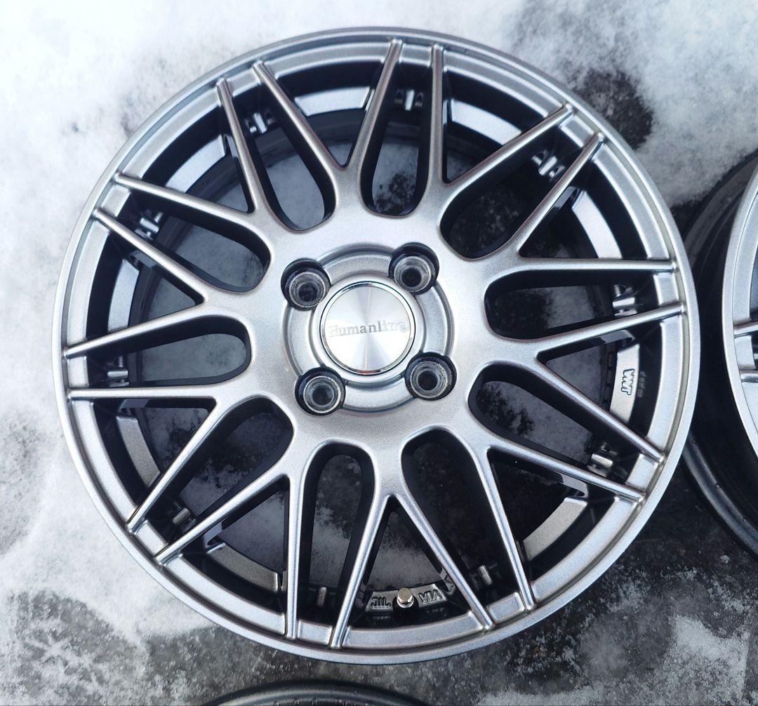 美品！ホイール4本　ヒューマンライン 15インチ 5.5J 4H/100 +50