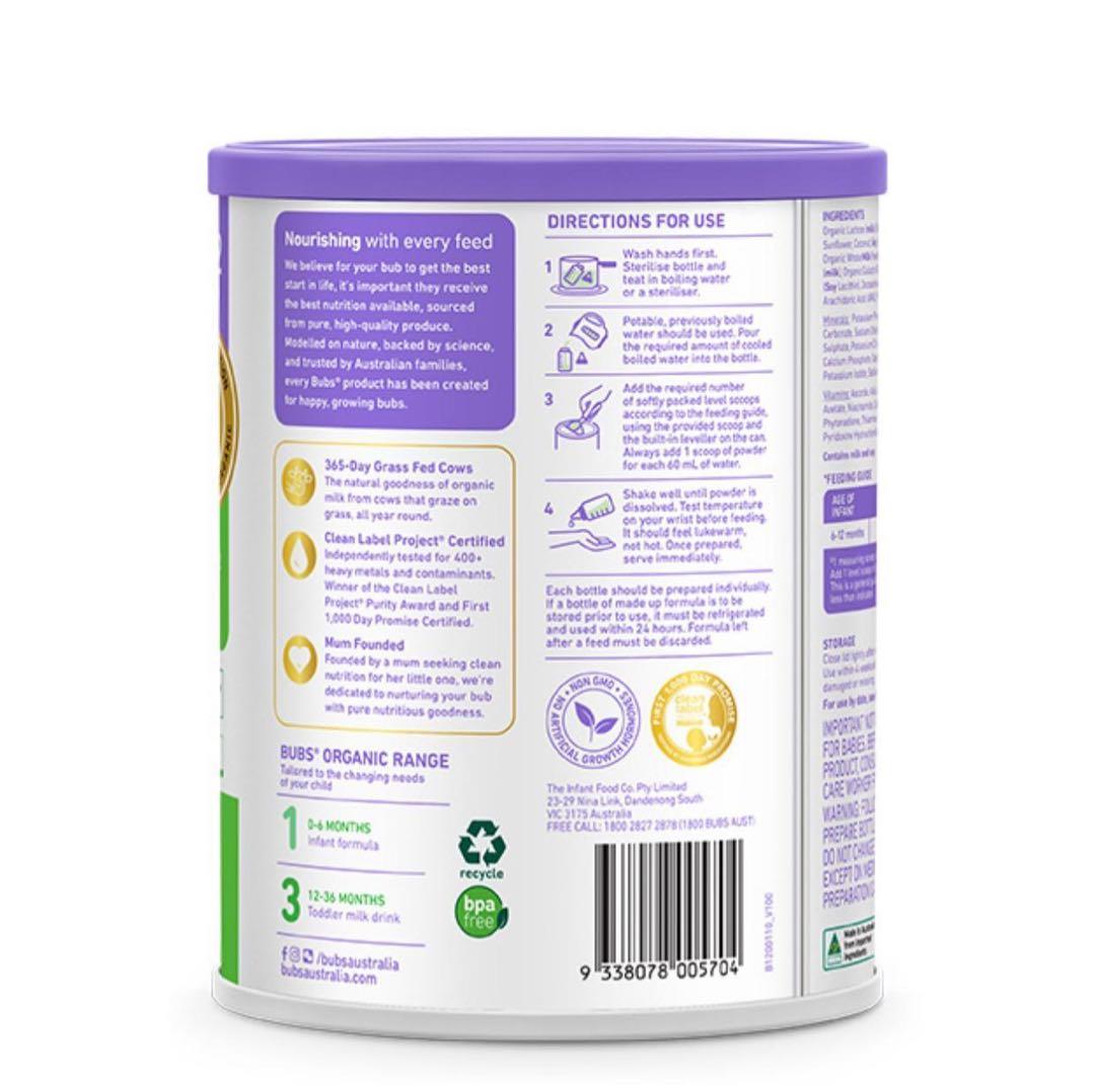 2缶Bubs バブズ オーガニック 粉ミルク ステップ2 FREMON出品 - メルカリ