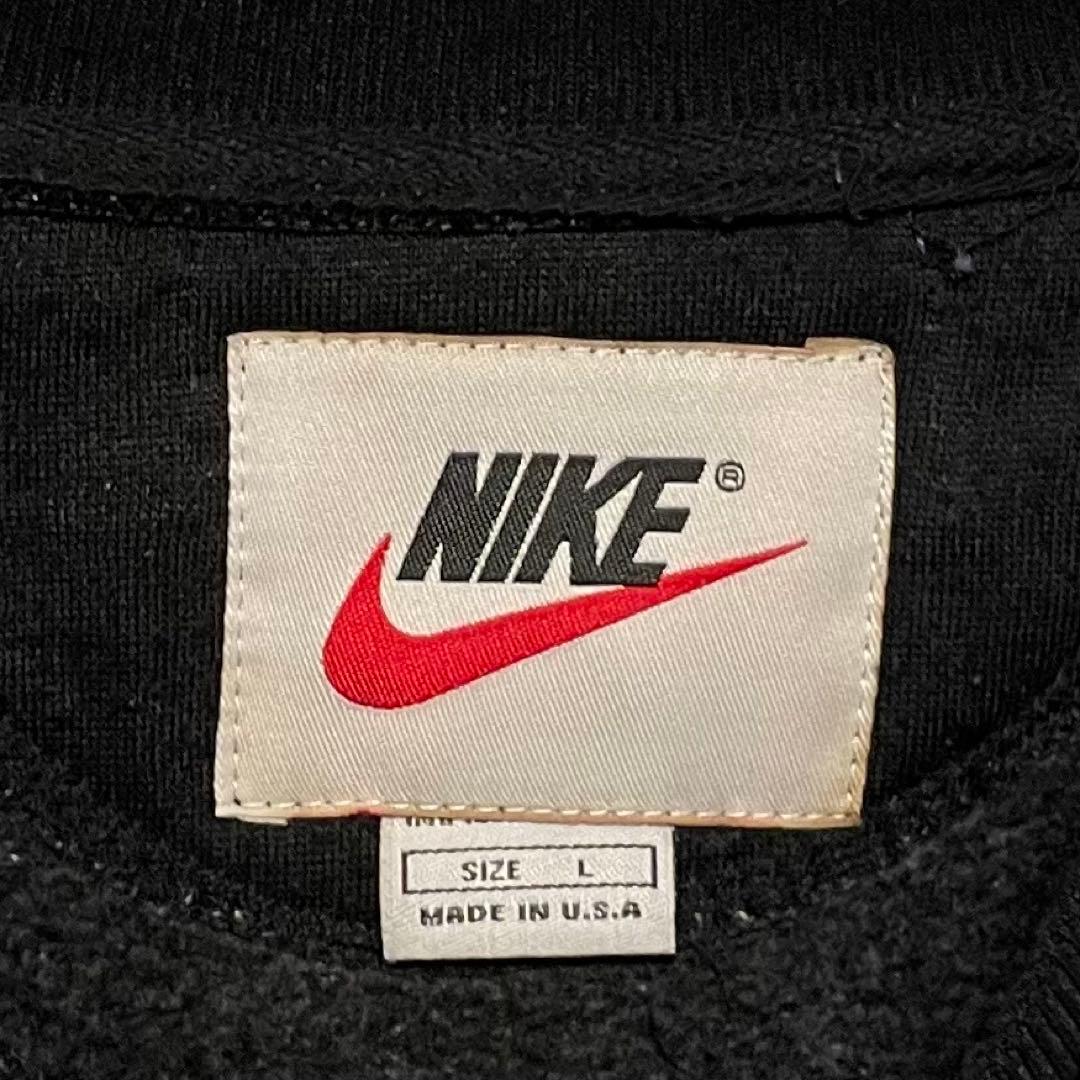 926【人気Lサイズ】ナイキ♤刺繍ビッグロゴ 90s 銀タグ スウェット