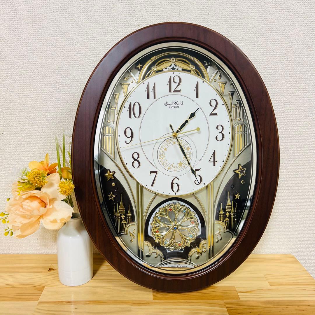 からくり時計 スモールワールド ノエルM 電波時計 30曲収録 時計