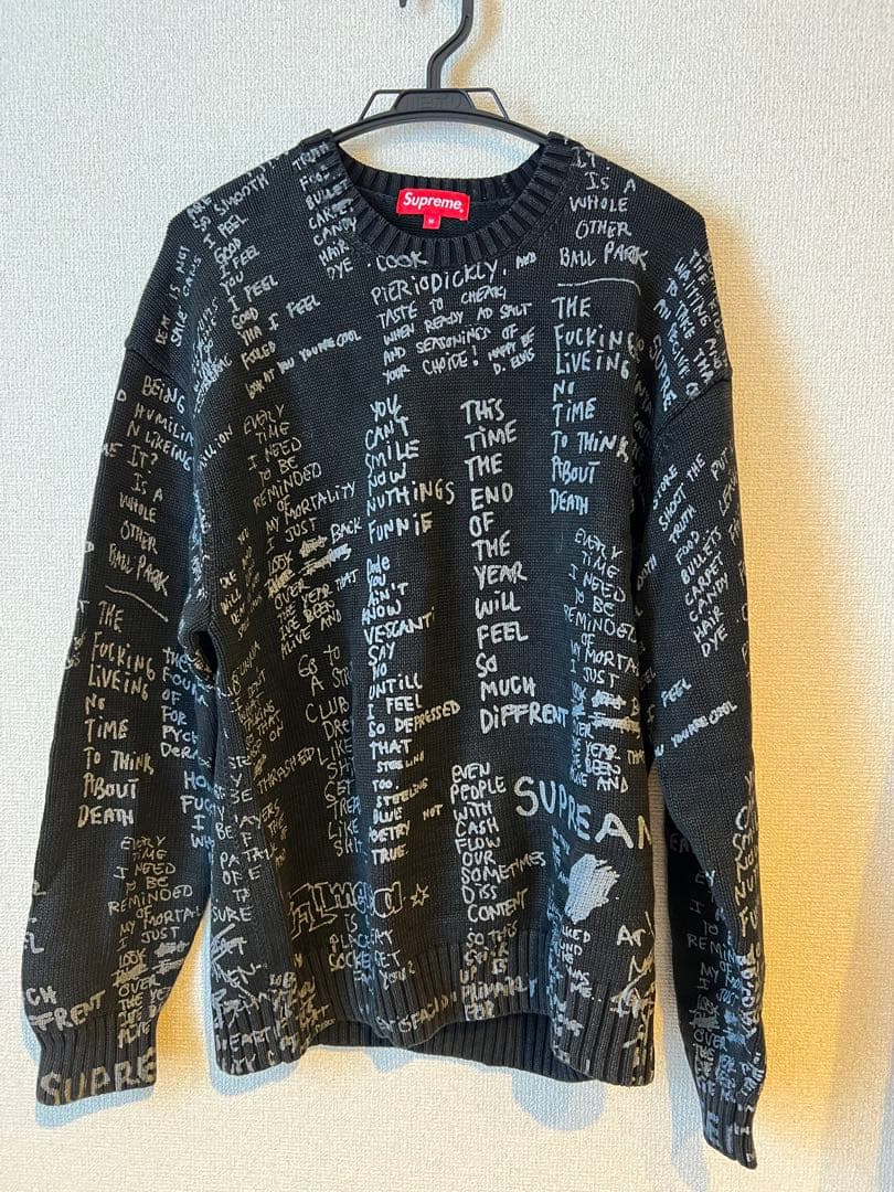 や*と様 supreme 23ss Gonz Poems Sweater M Gonz Poems Sweater | Supreme 23ss