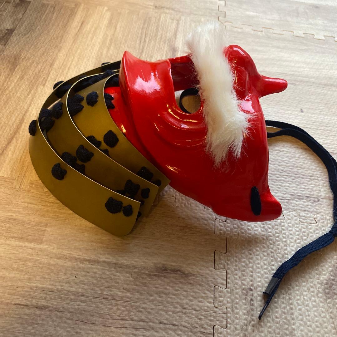 着用可能】手作り面頬 武具 鎧兜 甲冑 等身大 半頬