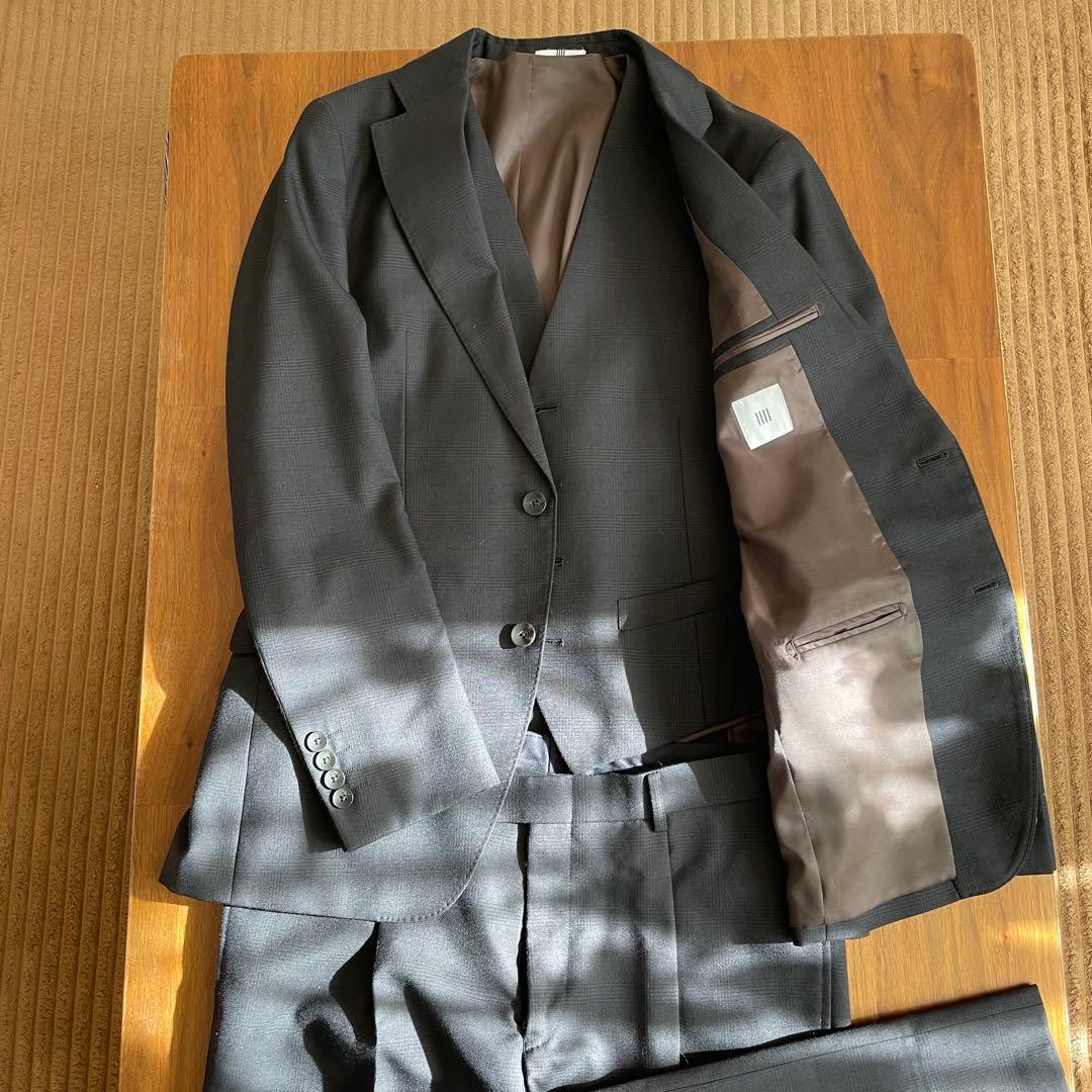 ほぼ新品 SUIT SELECT 薄チェック柄 ダークグレー スーツ スーツ｜チェック｜SUIT SELECT | スーツセレクト公式通販