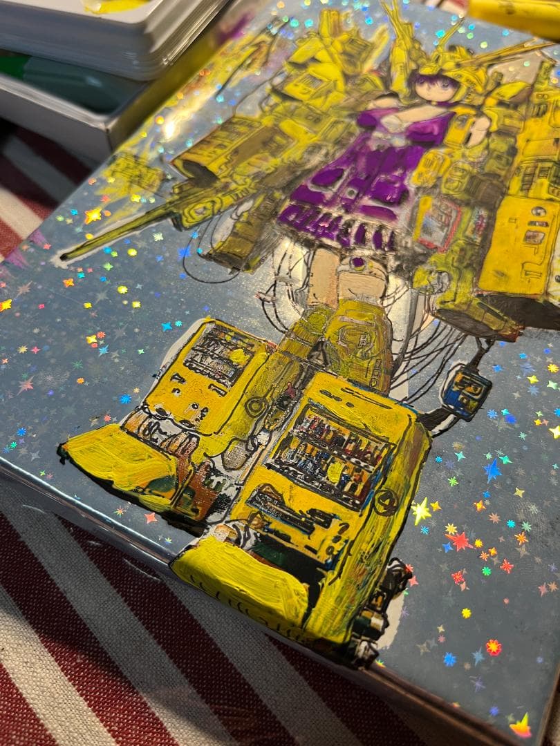 アニメスタイルのガンダム女子高生アートキャンバス