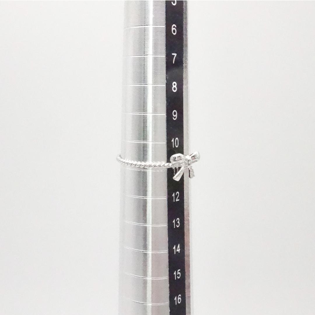 【美品】K10 ホワイトゴールド 天然ダイヤモンド リング＊11号 0.83g