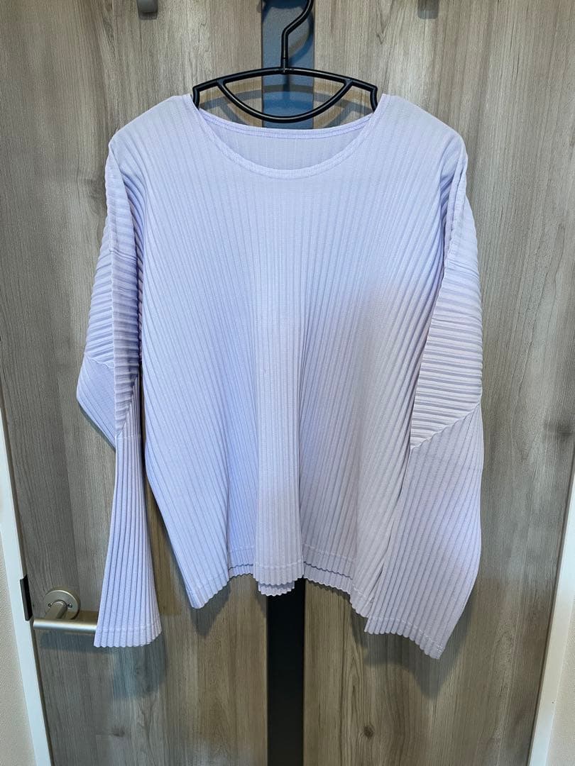 プリーツカットソー　オムプリッセイッセイミヤケ　サイズ2 紫 中古・古着通販】HOMME PLISSE ISSEY MIYAKE (オムプリッセ イッセイ