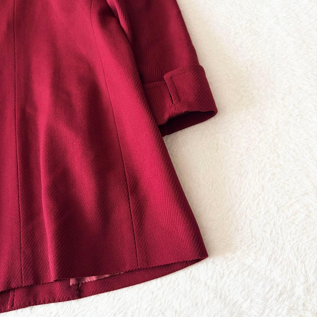 6274 希少✨ イヴサンローラン チェスターコート 9 レッド ウール100