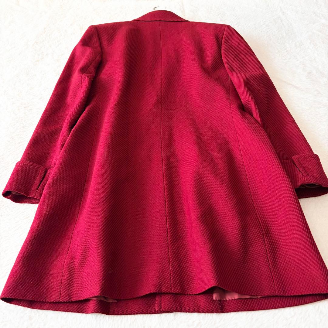 6274 希少✨ イヴサンローラン チェスターコート 9 レッド ウール100