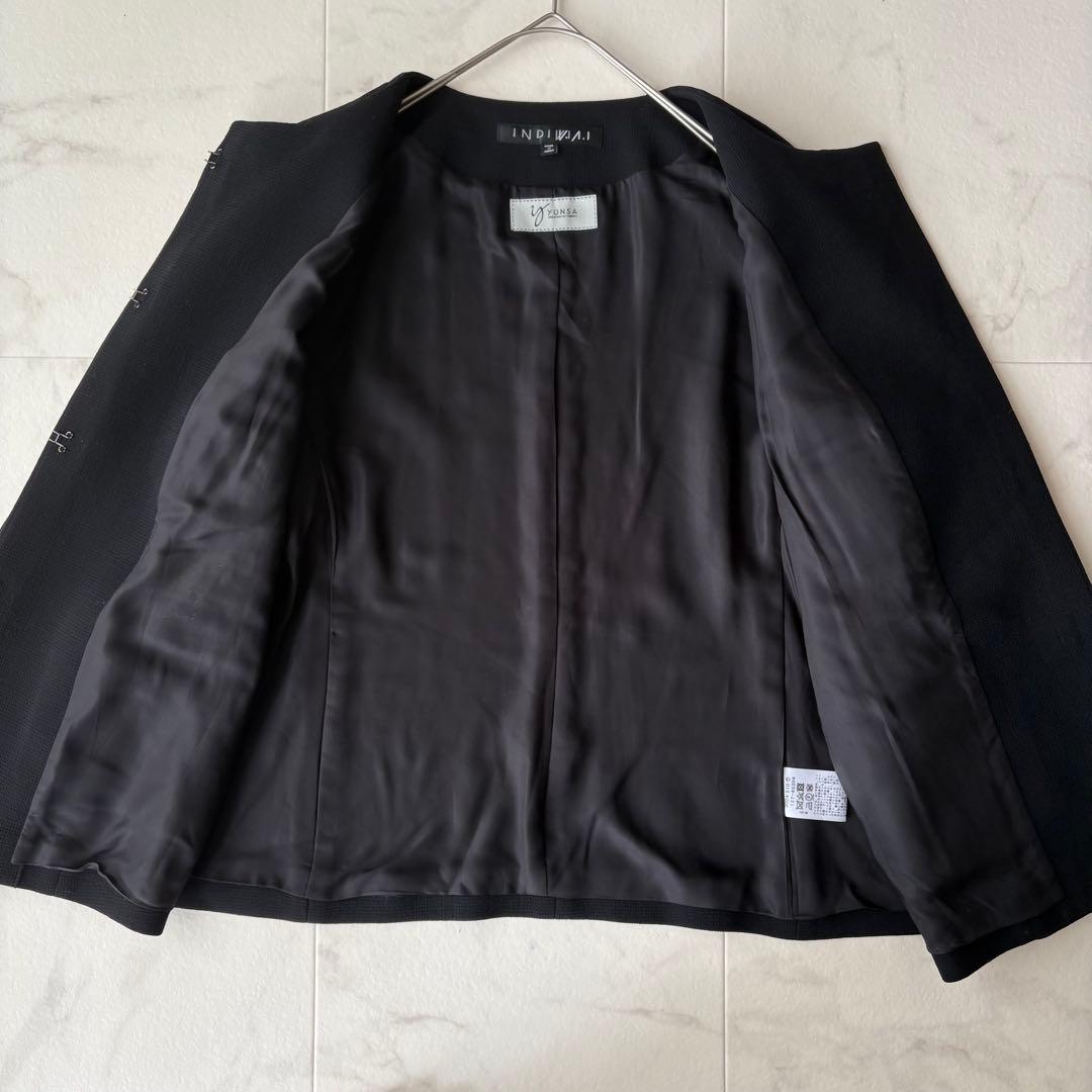 極美品 《INDIVI V.A.I》大きいサイズ ノーカラージャケット 15号