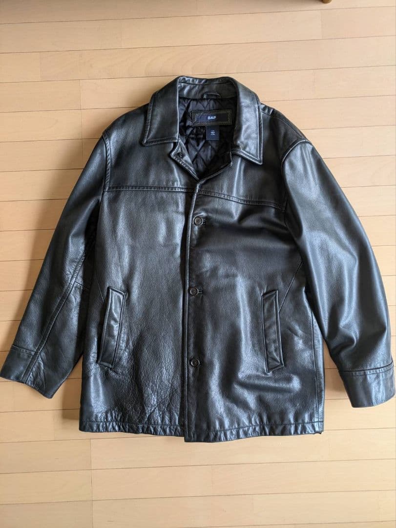 黒 レザー ジャケット　カーコート　GAP　OVY おおふじゆうや 黒 レザー ジャケット カーコート GAP OVY おおふじゆうや - メルカリ
